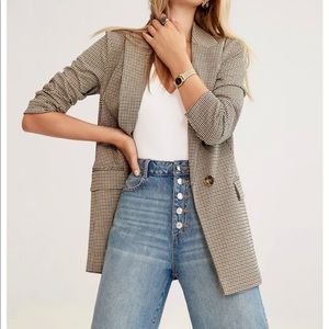 PLAID OPEN FRONT BLAZER - Dynamite